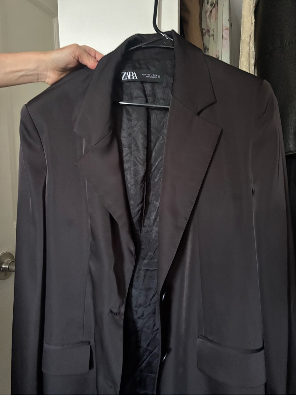Zara Black Satin Blazer